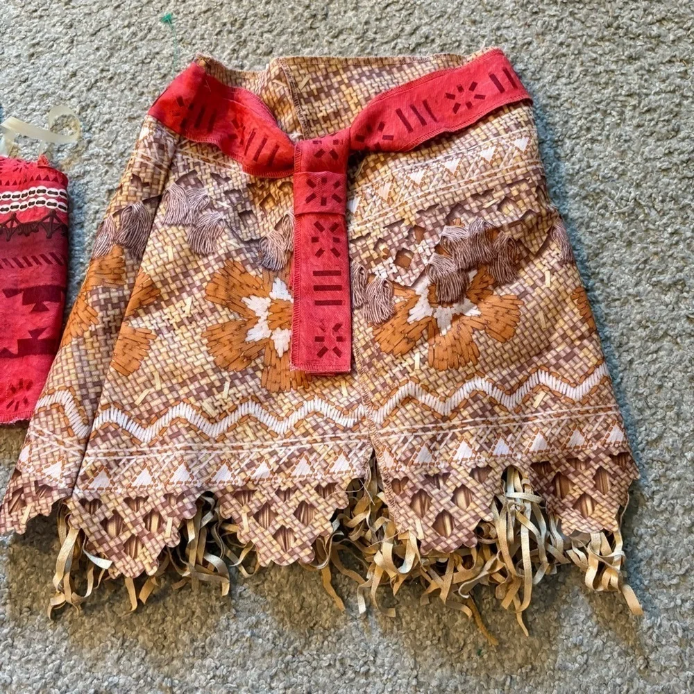 Disney Moana Costume Set - Red and Brown Sz 4-6X Disney Land World Cruise - Picture 3 of 8